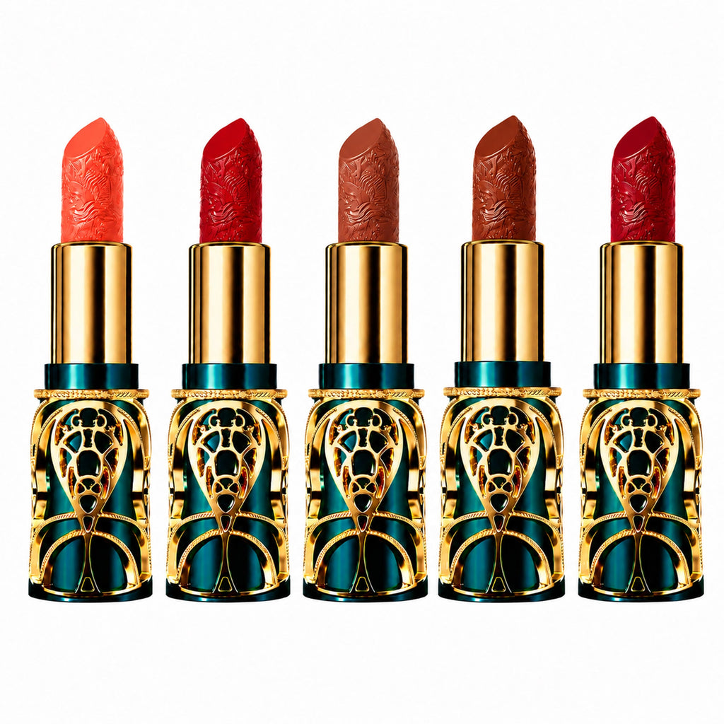 Vegan Lipstick Set – 5 Satin-Matte Shades, Cruelty-Free