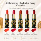 Vegan Lipstick Set – 5 Satin-Matte Shades, Cruelty-Free