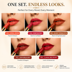 Vegan Lipstick Set – 5 Satin-Matte Shades, Cruelty-Free