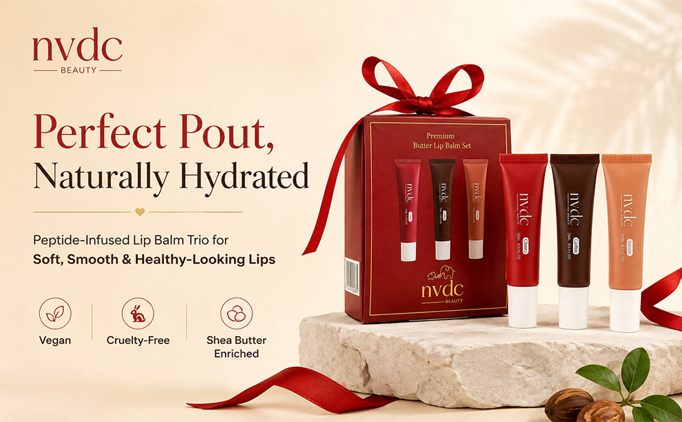 Vegan Lip Balm Trio Set – Peptide & Shea Butter, 3 Flavours