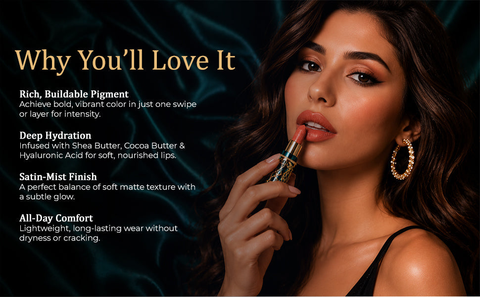 Vegan Lipstick Set – 5 Satin-Matte Shades, Cruelty-Free