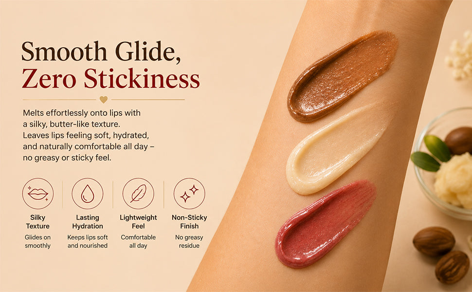 Vegan Lip Balm Trio Set – Peptide & Shea Butter, 3 Flavours
