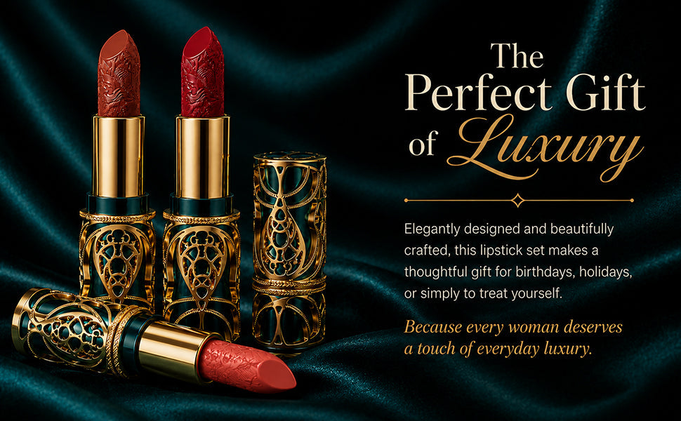 Vegan Lipstick Set – 5 Satin-Matte Shades, Cruelty-Free