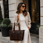 Classic Cognac Leather Tote Bag