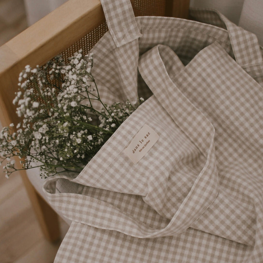Organic Cotton Tote — Gingham Collection
