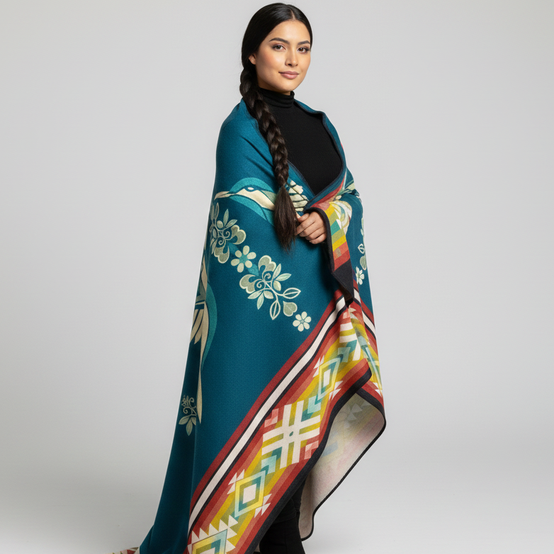 OLDTRIBES™ Twin Hummingbird Reversible  Blanket