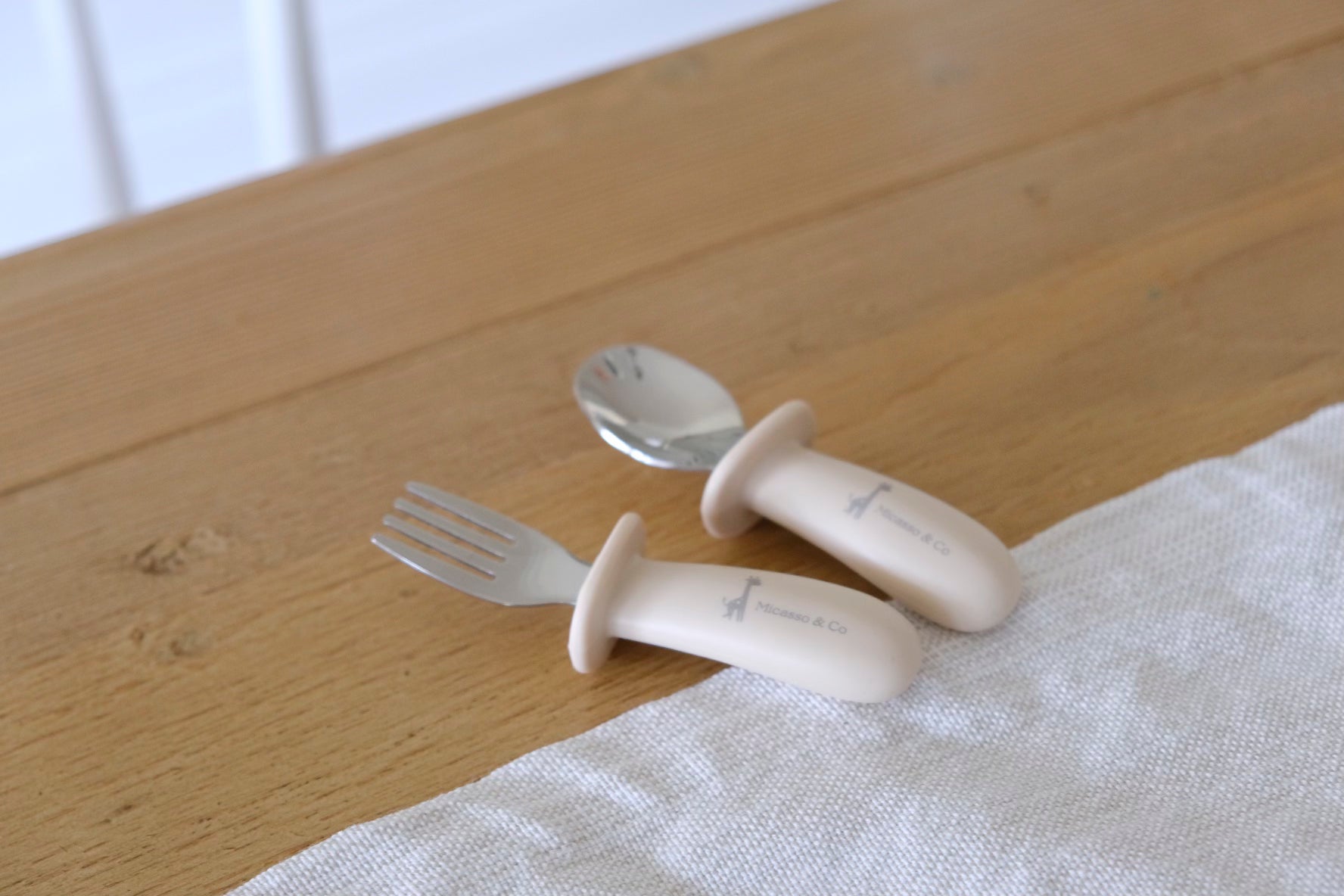 Kids' Spoon and Fork Set | Stainless Steel and Silicone