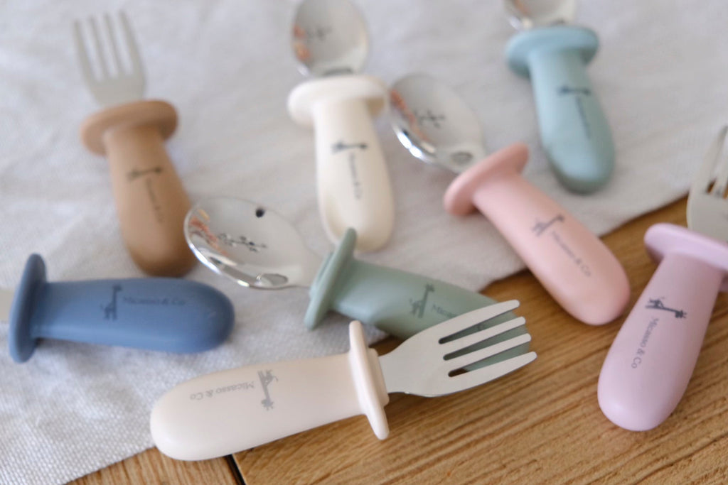 Kids' Spoon and Fork Set | Stainless Steel and Silicone