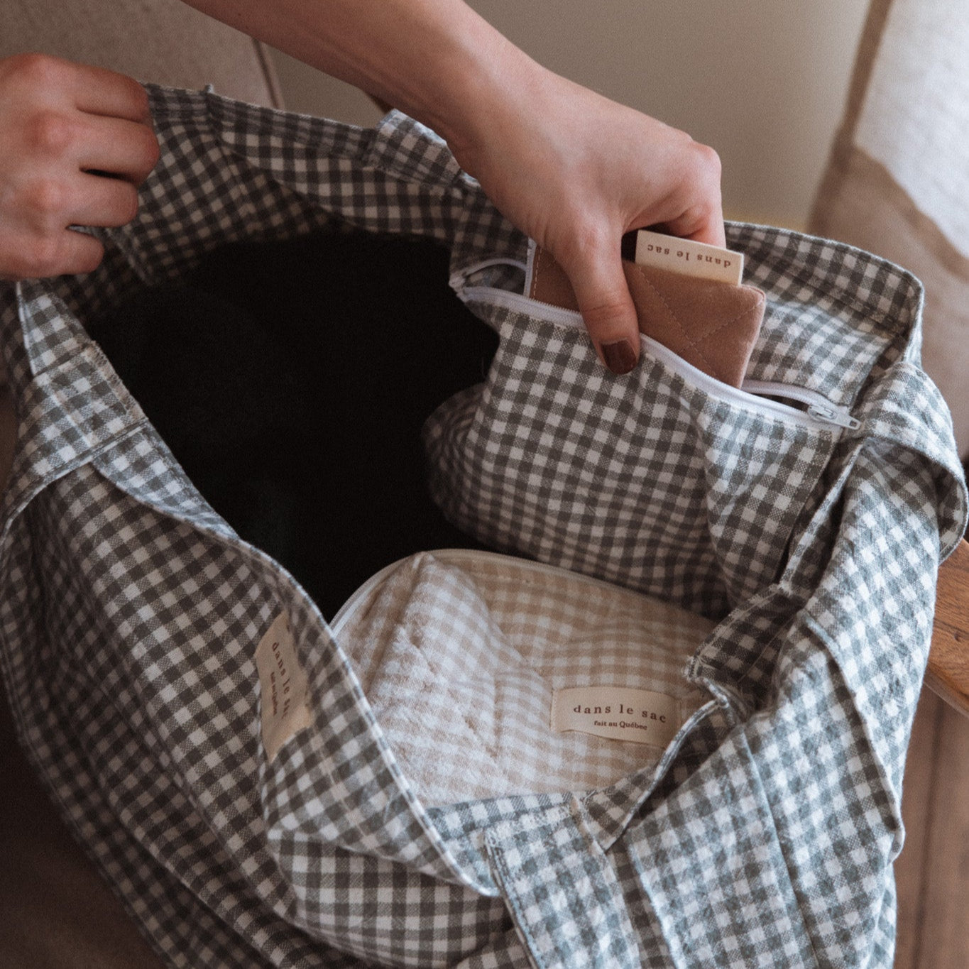 Organic Cotton Tote — Gingham Collection