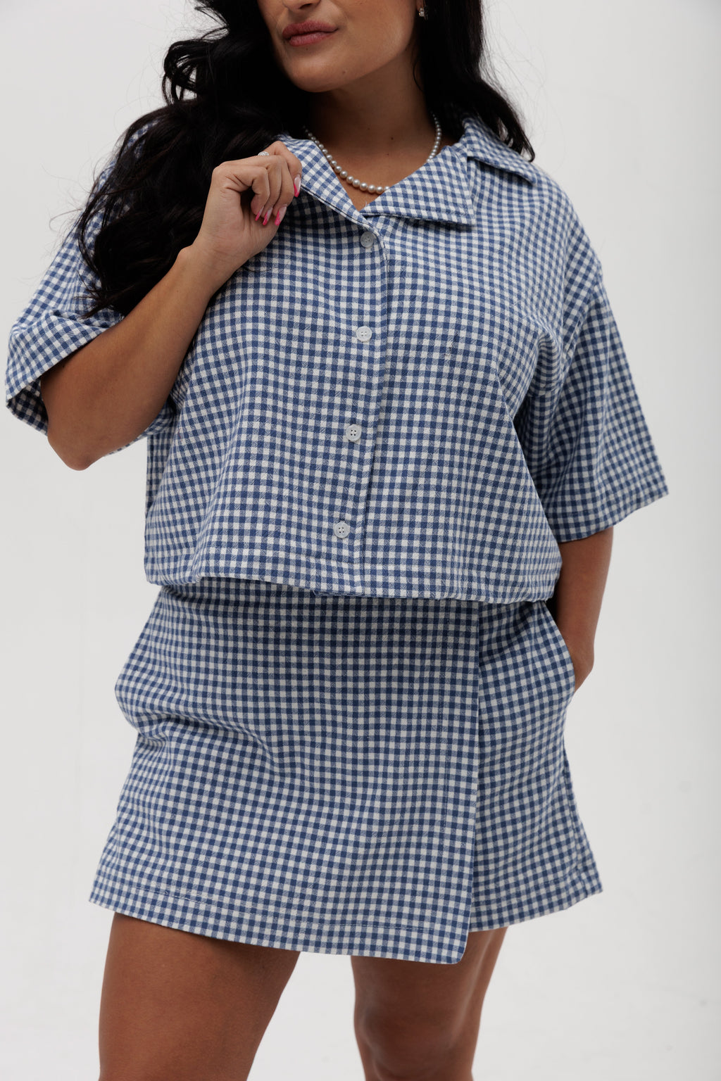 Organic Cotton Gingham Skort