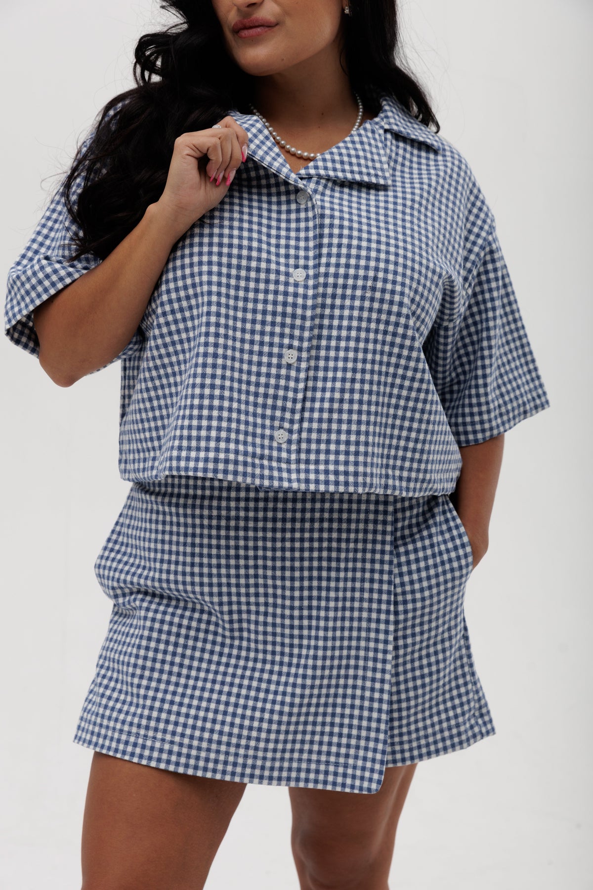 Organic Cotton Gingham Skort