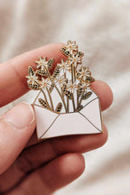 Letter full of flowers Enamel Pin