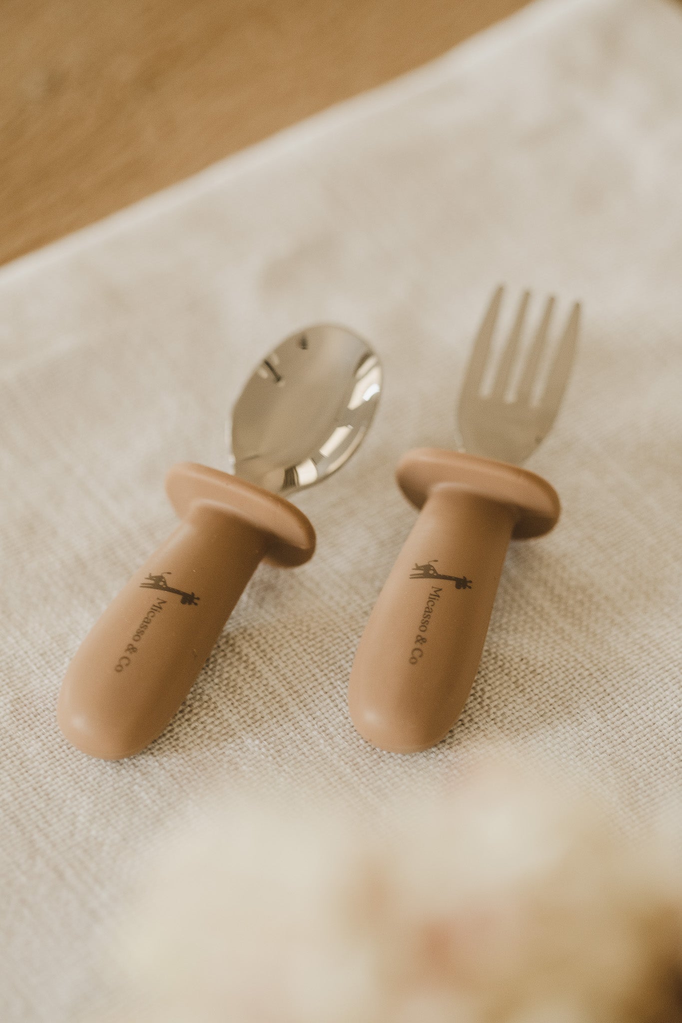 Kids' Spoon and Fork Set | Stainless Steel and Silicone