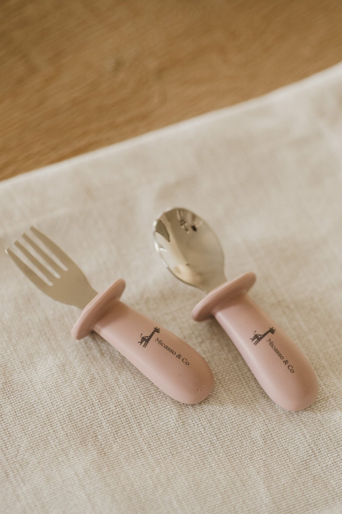 Kids' Spoon and Fork Set | Stainless Steel and Silicone