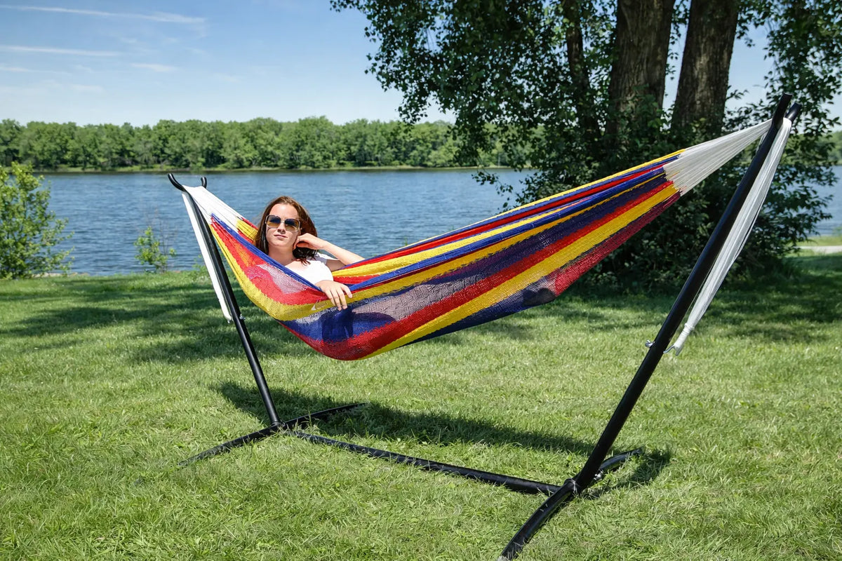 Double Mayan Hammock with Universal Stand