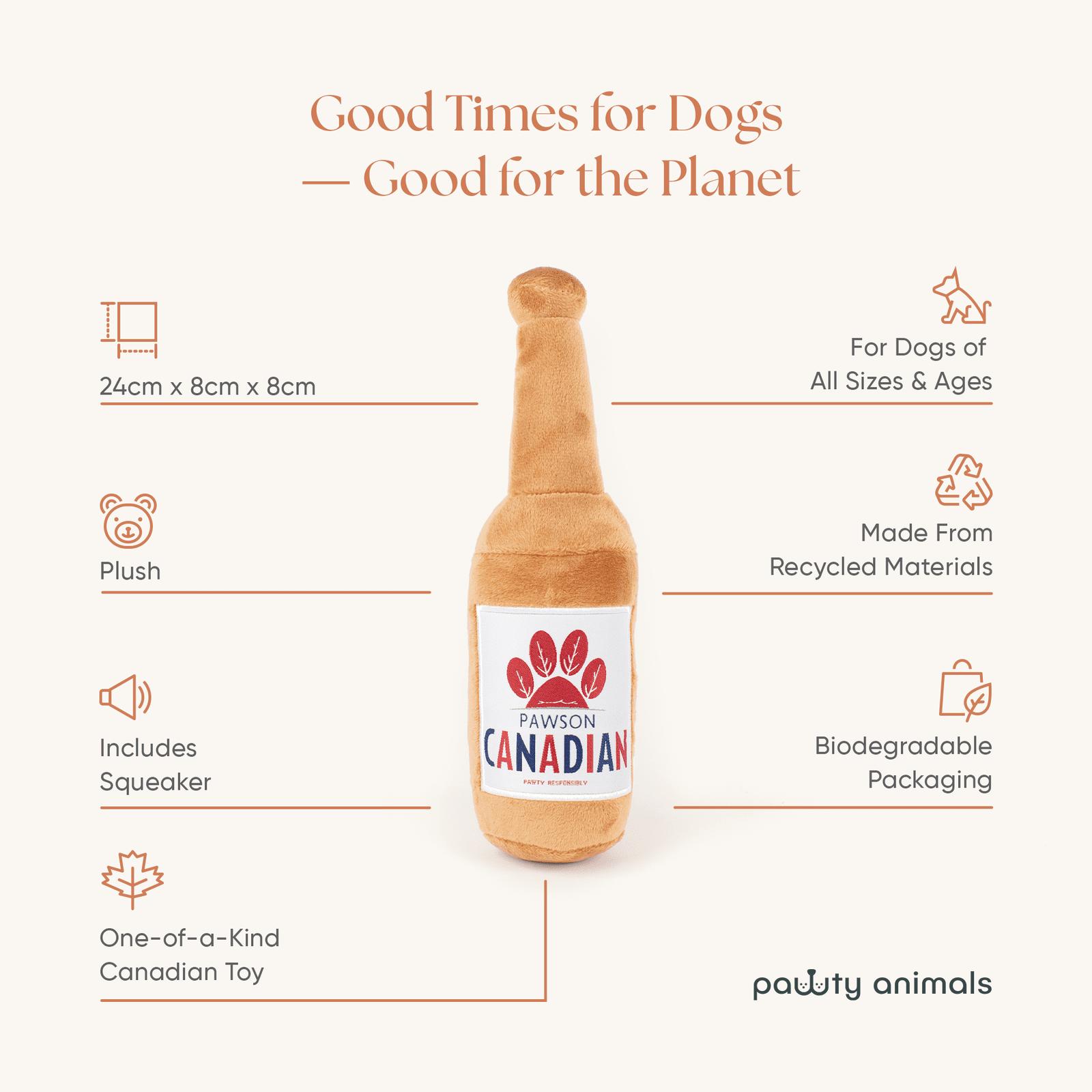Pawson Canadian Dog Toy (LIMITED SUPPLY)