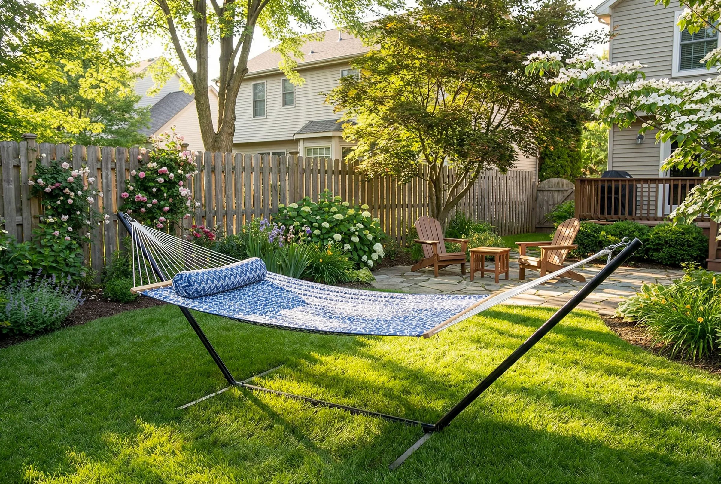 Hammocks, stands and the hardware to hang them.