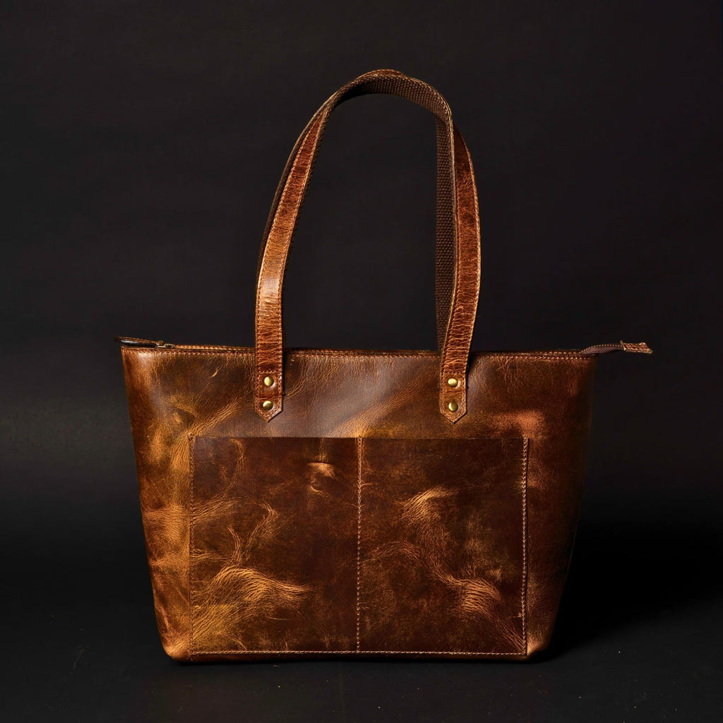 Classic Brown Leather Tote Bag