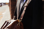 The Shield Duffle- Cognac Full-Grain Leather Duffle Bag Made in Canada
