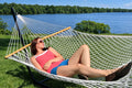 Cotton Rope Hammock with 3-Beam Stand