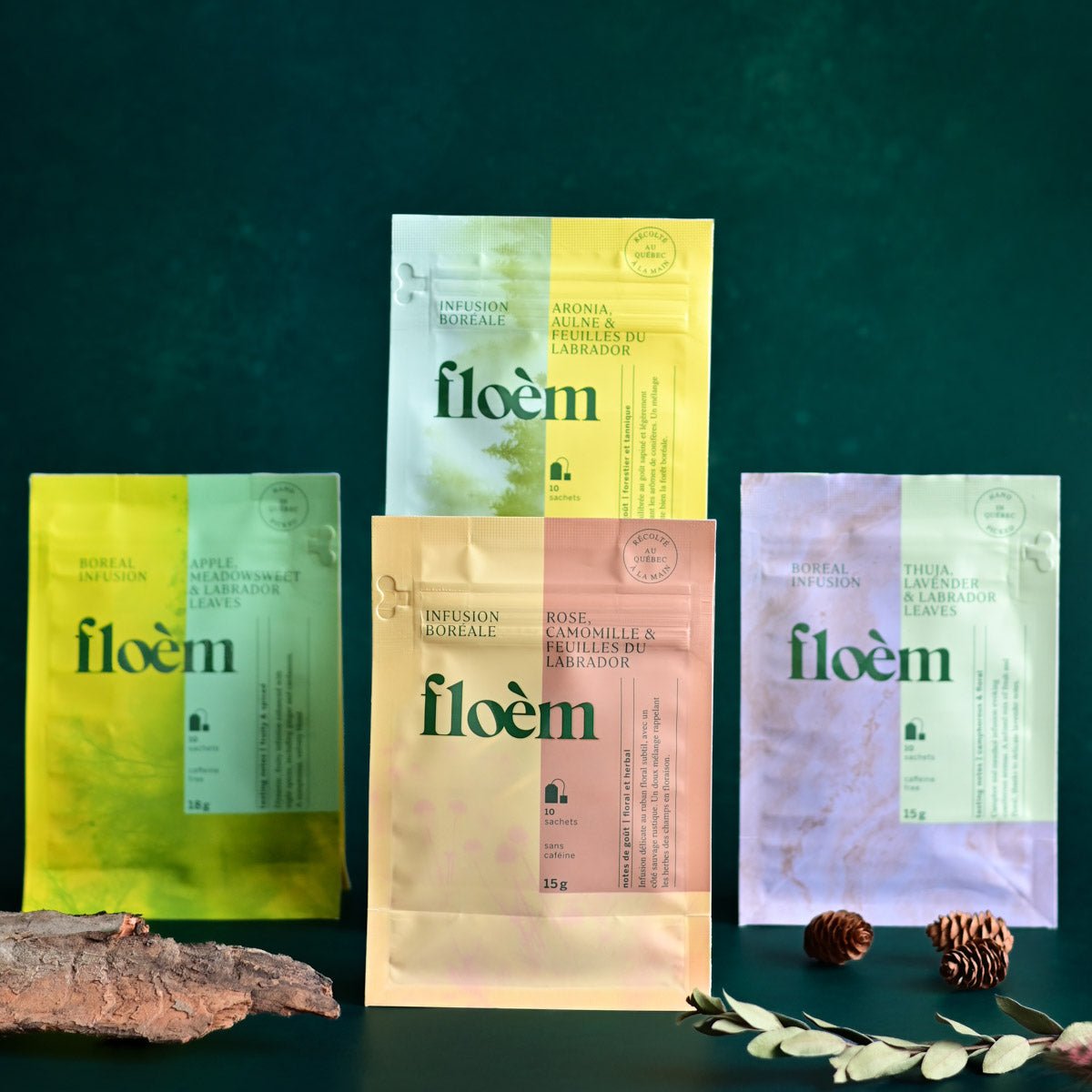 Herbal Tea Set — Discovery Pack, 4 varieties in tea bags