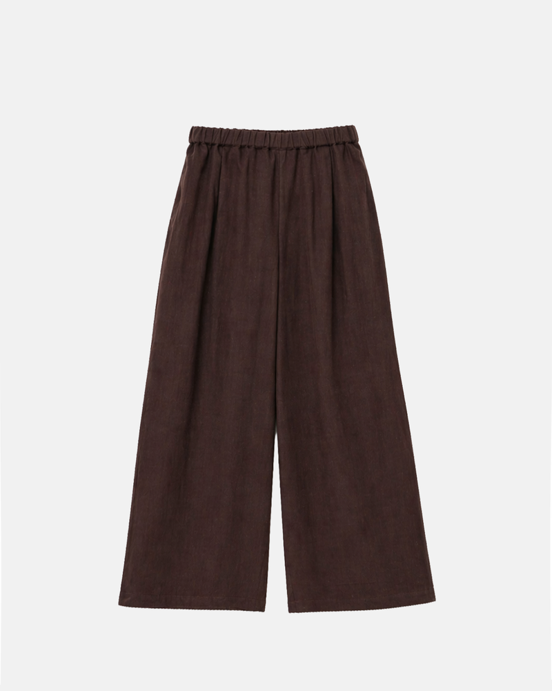 Linen-Look Flared Trousers