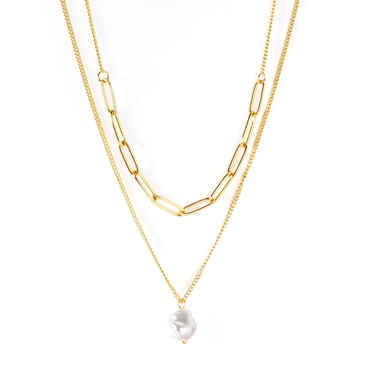 Double Chain Pearl Drop