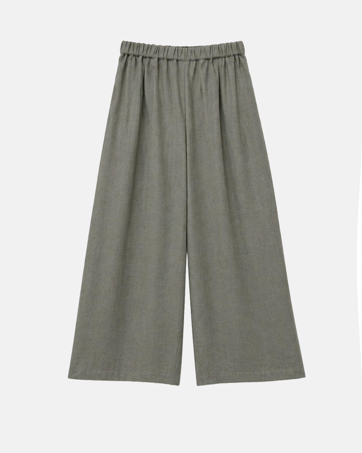 Linen-Look Flared Trousers